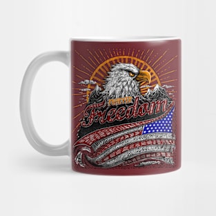 hand drawn american eagle nature sign flag Mug